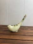 Fenton Bird Of Happiness Uranium Satin Custard Glass Hand Painted Christmas
