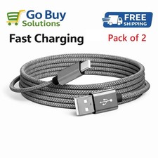 USB-A to USB-C Nylon CarPlay Cable iPhone Samsung Android Fast Charger 3M 2-Pack