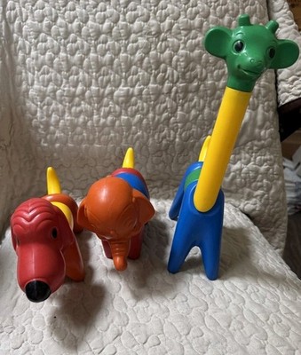 Vintage Tupperware Toy ZOO-IT-YOURSELF Animal Set TupperToy Giraffe Elephant Dog