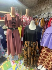 Women's Long A-Line Dresses Floral, Plaid, Bow, Belt Accents, Puff Short Sleeve