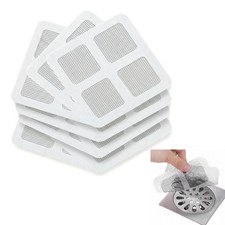 30 PCS Shower Drain Hair Catcher Stickers, Disposable Mesh for Flat Drains