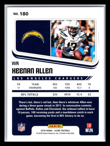 2018 Panini Score Football # 1 - 220 - Pick Your Card! - Picture 260 of 316