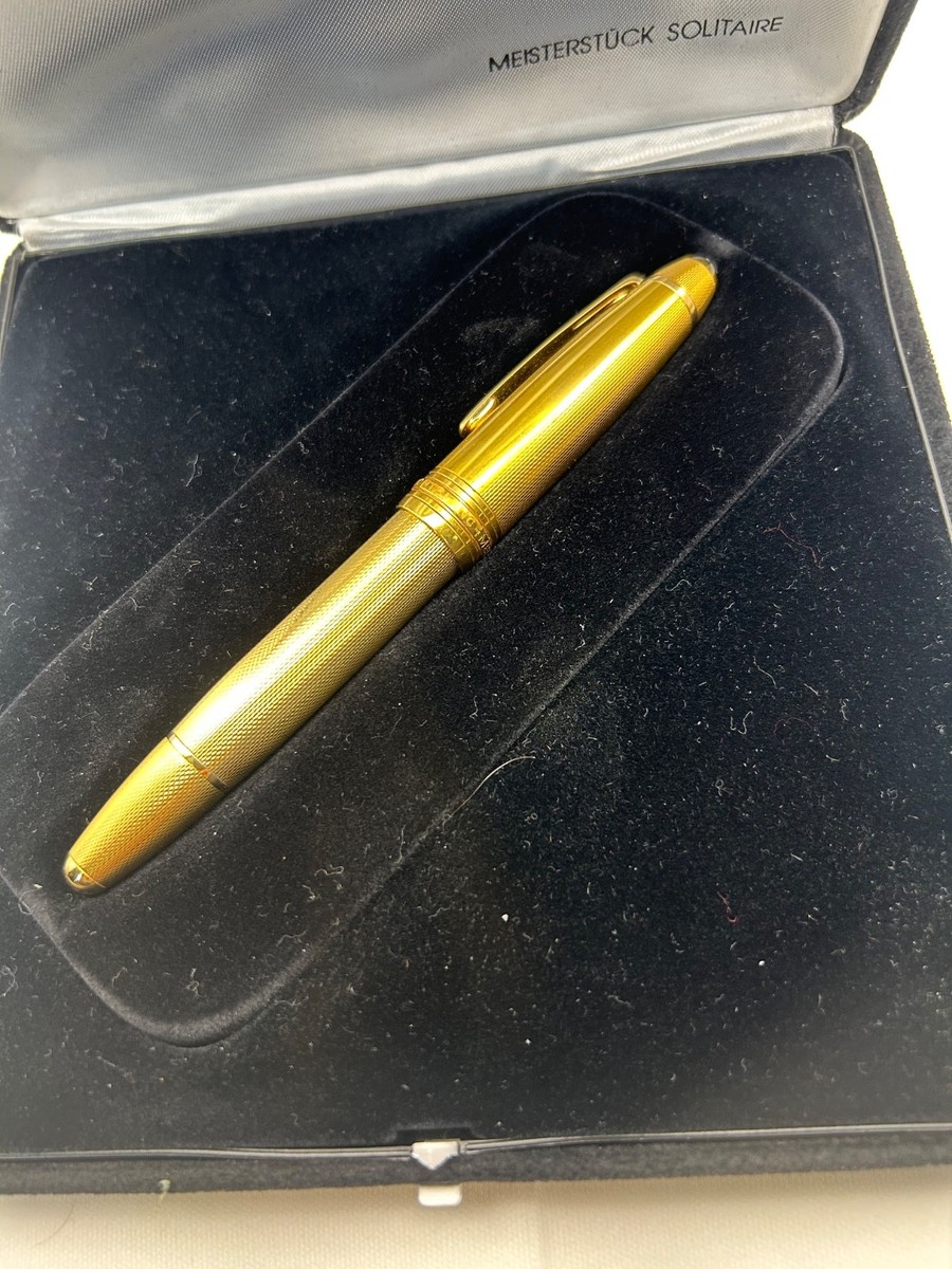Gold Montblanc Solitaire Gold Plated 146 FP, 18K F Nib-Exc