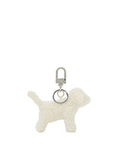 Victoria Secret PINK Micro Winter White Plush Dog Keychain Charm