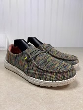 Hey Dude Wendy Sox Peacock Pink Knit Neon Slip On Loafers Women  s Sz 7 Shoes