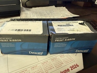 2 OEM Datacard 533000-053 Black HQ Monochrome Ribbon CP40 CP60 CD800 NEW -