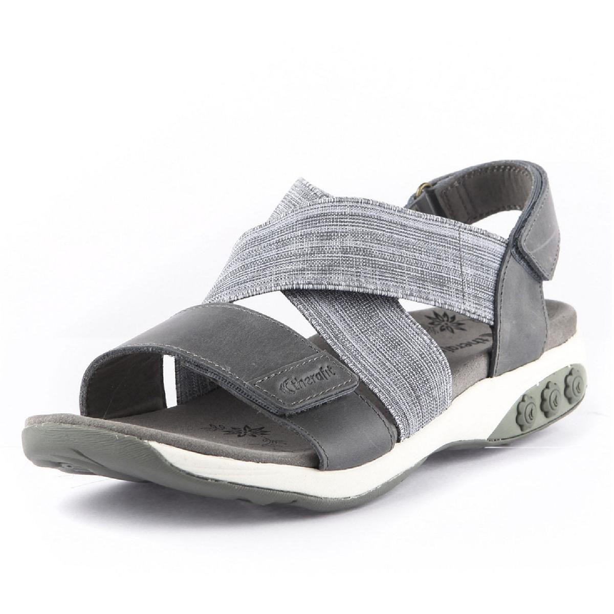 Женские спортивные босоножки на танкетке Therafit Jessica Grey, размер 38, средний (B,M), BHFO 8207