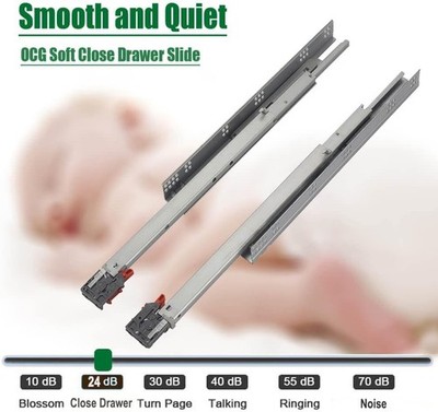 New 1 Pair Undermount Drawer Slides Soft Close 21'' No. HUR92ASC0121 Save $$ Here
