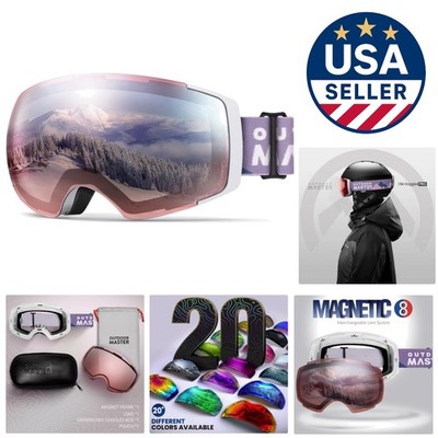 Frameless Snow Goggles - Interchangeable Lens and 100% UV Protection for Skiing