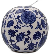 Mikasa Blue And White Sunflower Ceramic Decorative Sphere