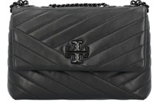 Tory Burch Kira Black Quilted Chain Shoulder Bag Black on Black MINT condition