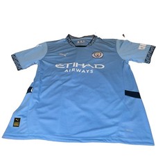 PUMA Manchester City Soccer Jersey Blue Etihad Airways Sponsor