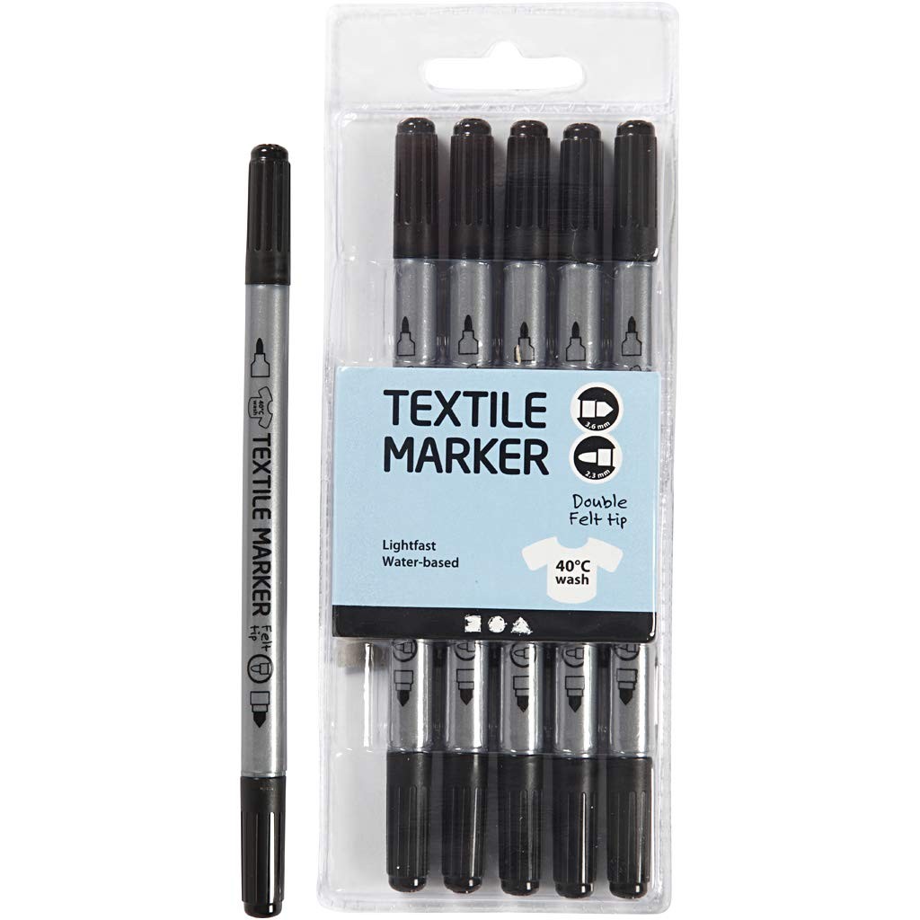 6-Piece Black Fabric Markers by Creativ 100263 Company