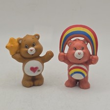 Vintage 80s Care Bear Figures Cheer Bear Tenderheart AGC Display Cake Toppers