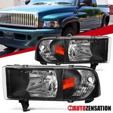 Headlights Fit 1994-2001 Dodge Ram 1500 2500 3500 Black Head Lamps Leftright Headlights Fit 1994-2001 Dodge Ram 1500 2500 3500 Black Head Lamps Leftright