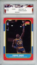 1986 Fleer Basketball #100 Purvis Short AGC 10 Gem Mint Golden State Warriors
