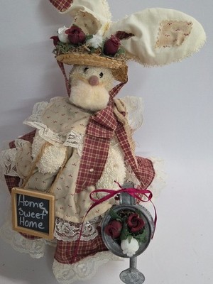12'' Shelf Sitter Bunny Rabbit by House of Lloyds Watering Can Home Sweet Home