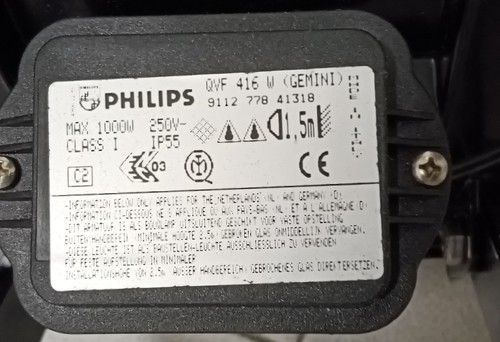 PHILIPS GEMINI QUF-416 SCHEINWERFER BAUSTELLEN- ODER PLATZBELEUCHTUNG FÜR HALOGEN 1000W - Bild 4 von 12