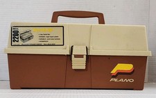 Vintage Plano Molding Co. Model 2200 2 Tray Tackle Box made in USA