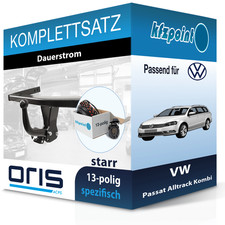 Für VW Passat Alltrack Kombi 10-14 ORIS Anhängerkupplung starr + 13polig E-Satz