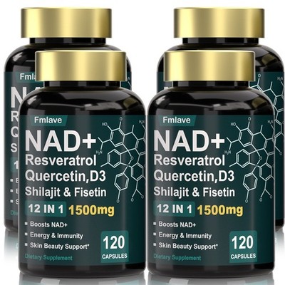 Liposomal NAD+ with Resveratrol 1500mg for Cellular Repair & Anti Aging 120 Caps