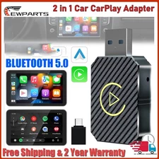 2 in 1 Car Wired to Wireless CarPlay Adapter For Android Auto & Apple Carplay US