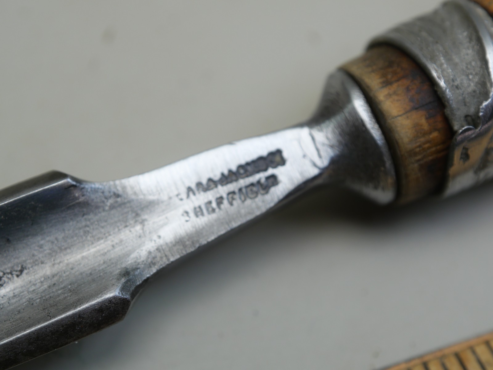 Old tools Vintage Spear & Jackson 1/2" No. 7 sweep straight wood carving gouge