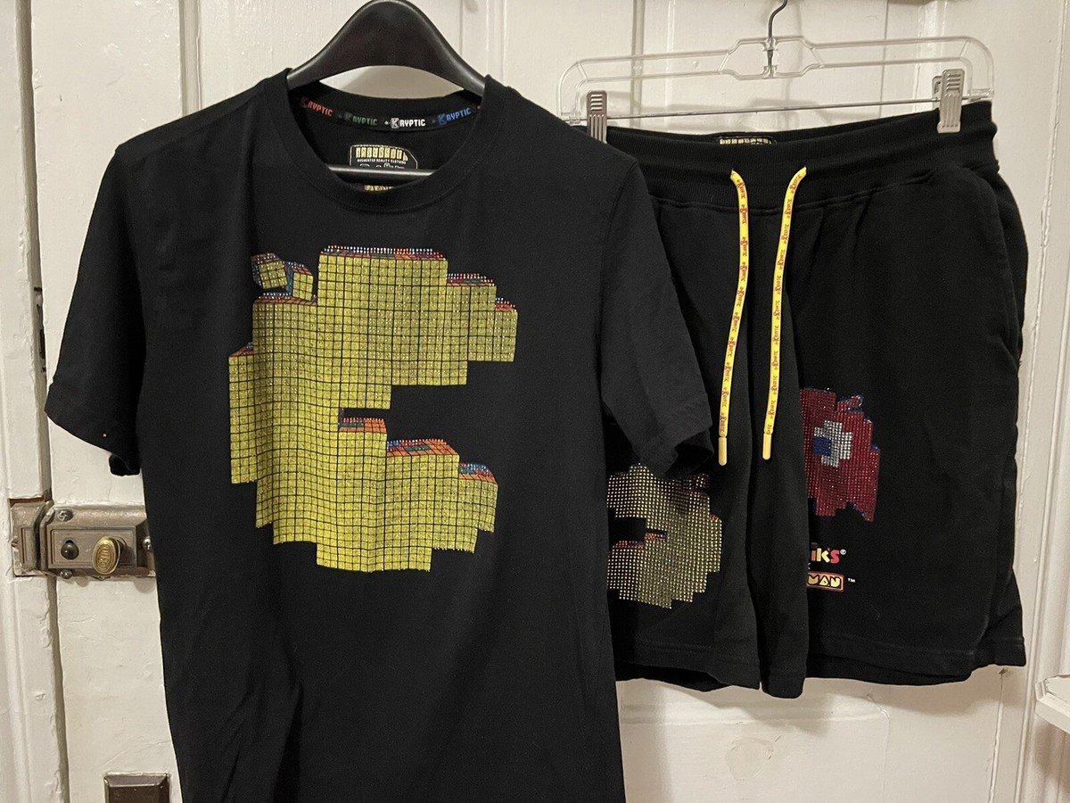 Kryptic Rubik's Cube x Pac-Man Jeweled T Shirt & Shorts Black