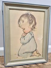 Vintage Charlot Byi Framed Nursery Large Print A Childs Prayer