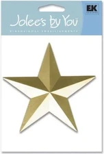 Gold Star, scrapbook 3D embellishment Jolee's by You HOLJBY007