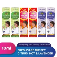 6 x 10 ml Mix FreshCare Citrus Strong Hot Lavender Aromatherapy Oil Minyak Angin