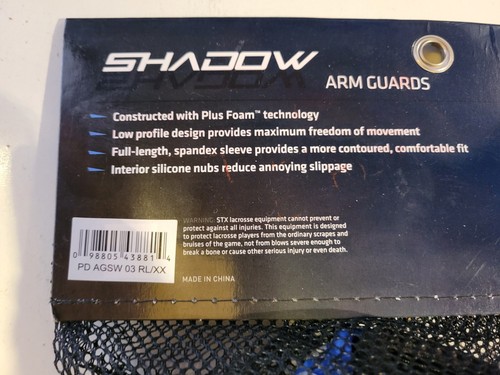 STX Shadow Arm Guard Blue / Silver Pad Large L NEW - Picture 5 of 6