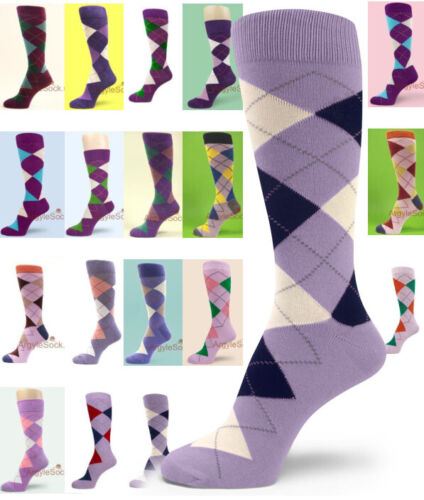 Shades of PURPLE Men's Groomsmen's Dress Socks (Lavender, Lilac, Light Purple) - Afbeelding 1 van 30