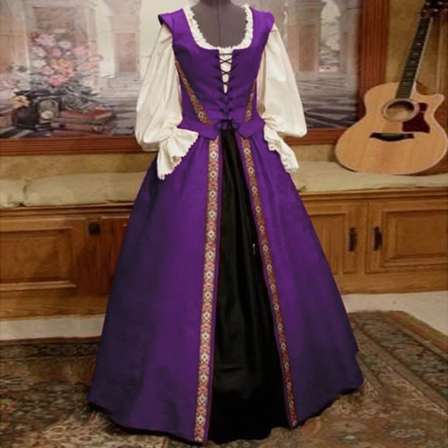 Medieval Renaissance Princess Dress Gown Victorian Robe Maiden Wench Costume - 第 6/15 張圖片