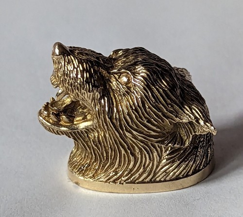 NUOVO coltello bronzo pommel NIGHT WOLF personalizzato fatto a mano supporto posteriore butt cap canne - Foto 11 di 13