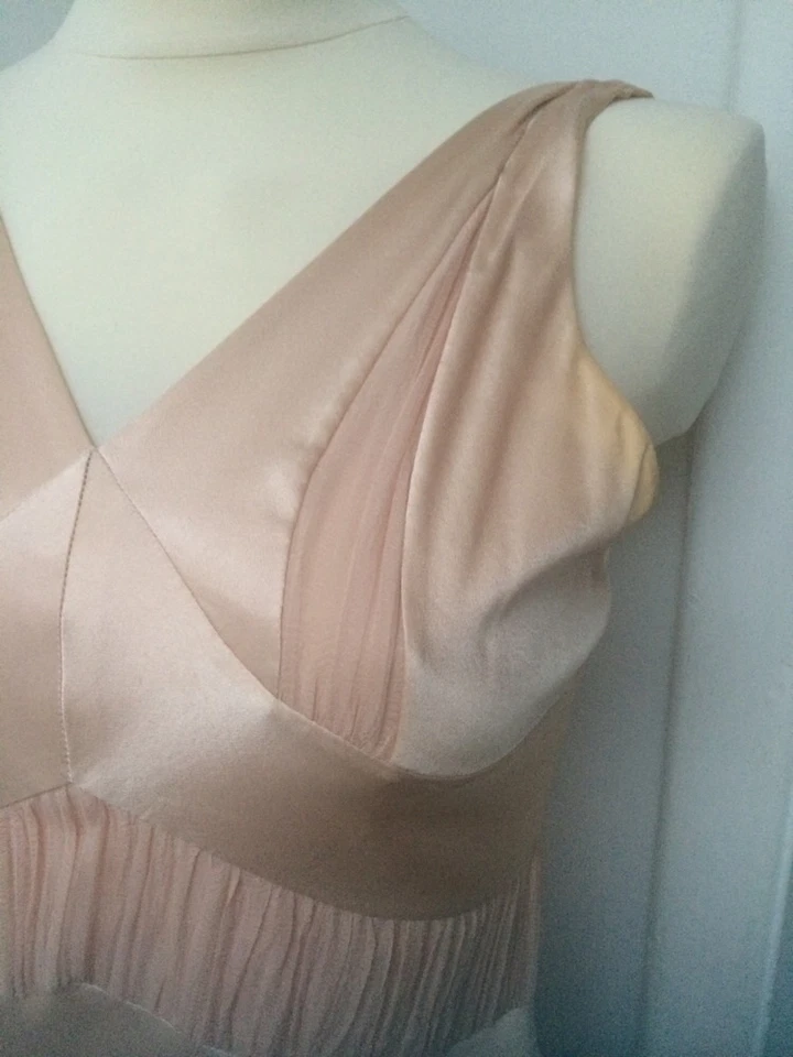 Vestido Christian Dior Rosa Claro Plisados Talla 6mm Foto 4 de 4