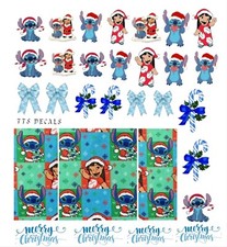 Decalcomanie ad acqua per nail art natalizie Lilo e Stitch