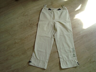 Damen Bermuda Capri Gargo Stoff Outdoor Stickerei Hose Gr. 36 von CASUAL W.E.A.R