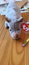 TY Beanie Baby - SPIKE the Rhino 7 inch - Stuffed Animal Toy 1996 w/tags
