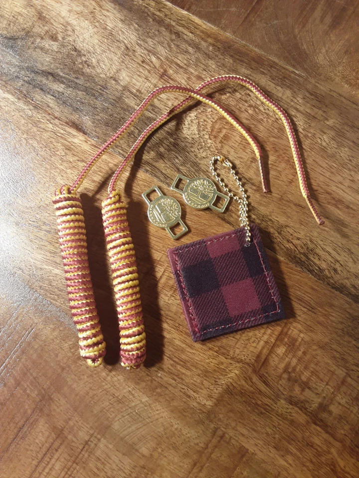 Новый TIMBERLAND загрузки шнурки комплект (5шт) в бордовый/пшеничный - Изображение 3 из 4