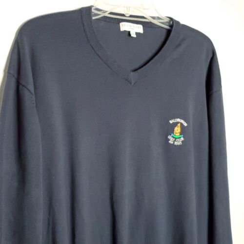 Maglione Lyle & Scott Ballybunion Golf Club XXXL 3X blu scollo a V ricamato - Foto 3 di 5