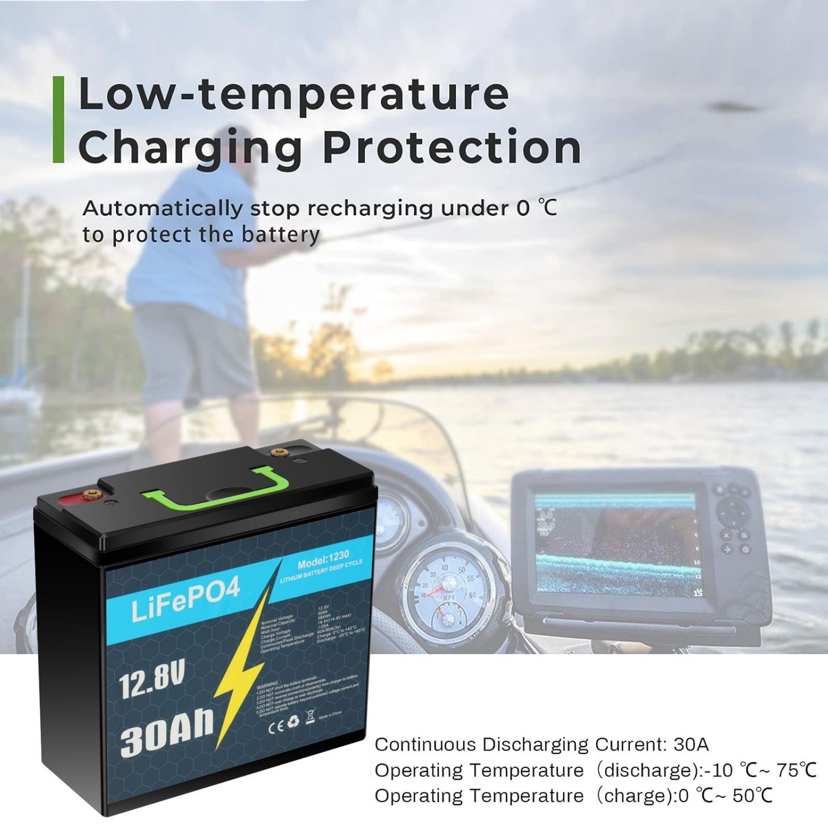 12V 30Ah Lithium LiFePO4 Deep Cycle Battery with 30A BMS for Solar
