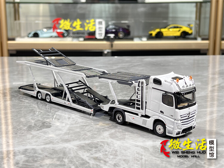 GCD 1:64 Scale White AMG Actros Gigaspace 4x2 Trailer Truck