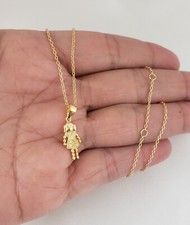 925 Sterling Silver CZ Girl Pendant Necklace