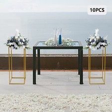 10x Golden Metal Flower Stand 23.6" Tall Wedding Decor Frame Table Centerpiece