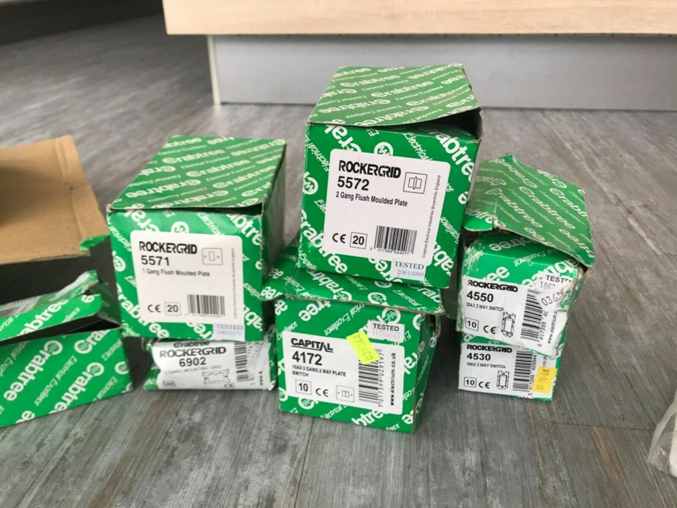 CRABTREE Rockergrid Grid Switch Accessories - Switches Plates Grid Yokes Boxes