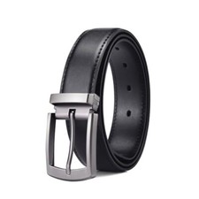 Men's Dress Belt Leather Belts for Jeans Fits Waist 28" Black