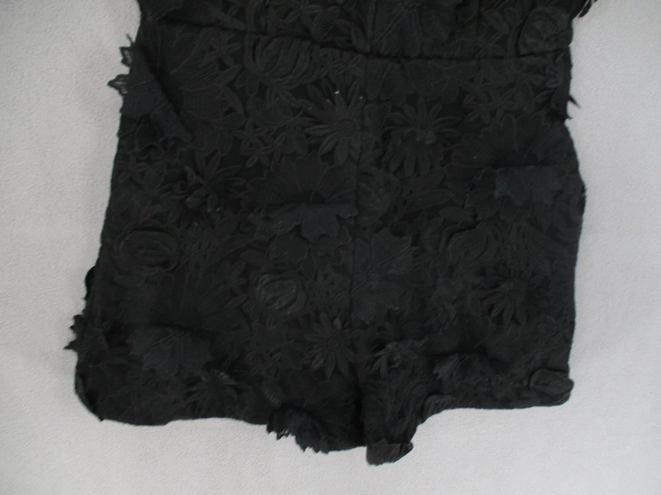 Kookai Playsuit Womens 38 Black Floral Romper Embroidered Sleeveless Cocktail - image 4 of 4