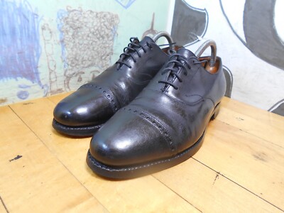 Peal & Co. Black Cap Toe Oxfords Dress Shoes 8.5 D Peal & Co Brooks Brothers Black Leather Cap Toe Oxfords  main image 4