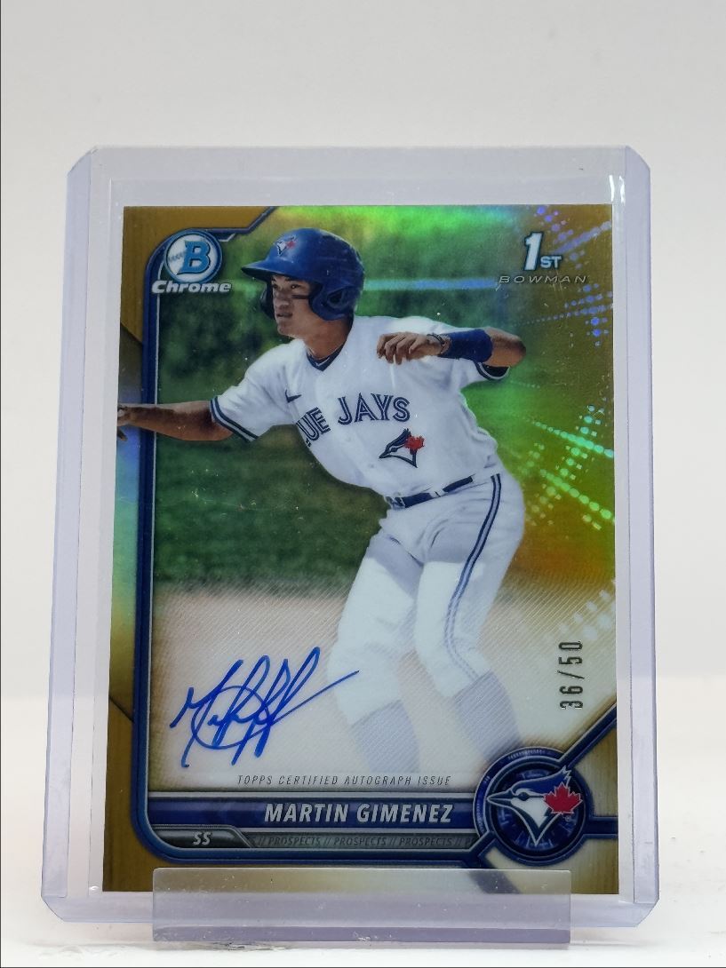 MARTIN GIMENEZ 2022 BOWMAN CHROME 1ST AUTOGRAPH GOLD AUTO /50 Q3545